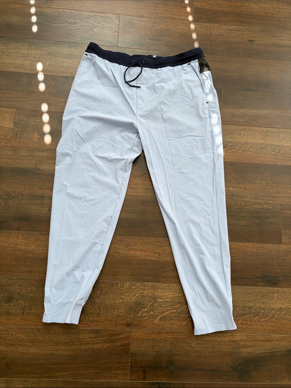 Greyson Light Blue Joggers with Navy Waistband and Drawstring